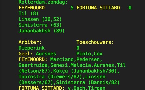 Feyenoord 5 Fortuna Sittard 0
