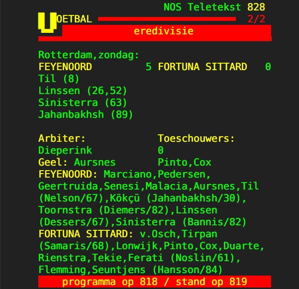 Feyenoord 5 Fortuna Sittard 0